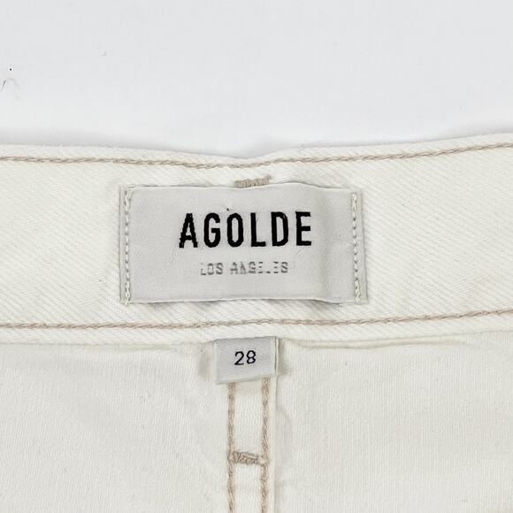 AGOLDE NWT Parker Cut Off Denim Shorts Platinum Women’s Size 28 High Rise - Picture 3 of 7